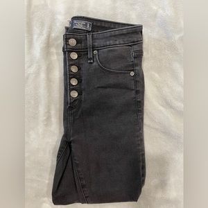 A&F black jeans with button closure